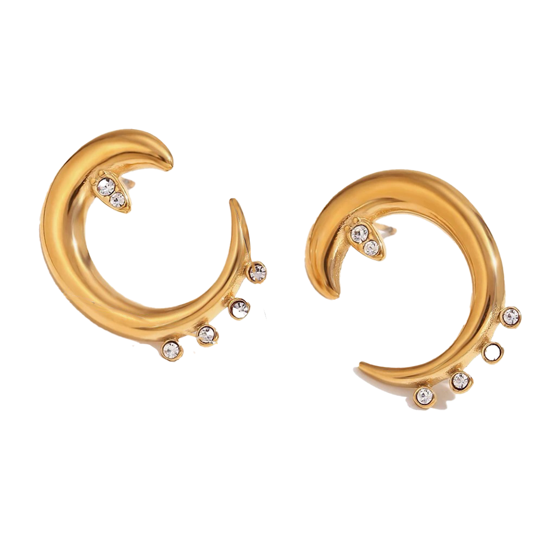 Diamond moon hoops