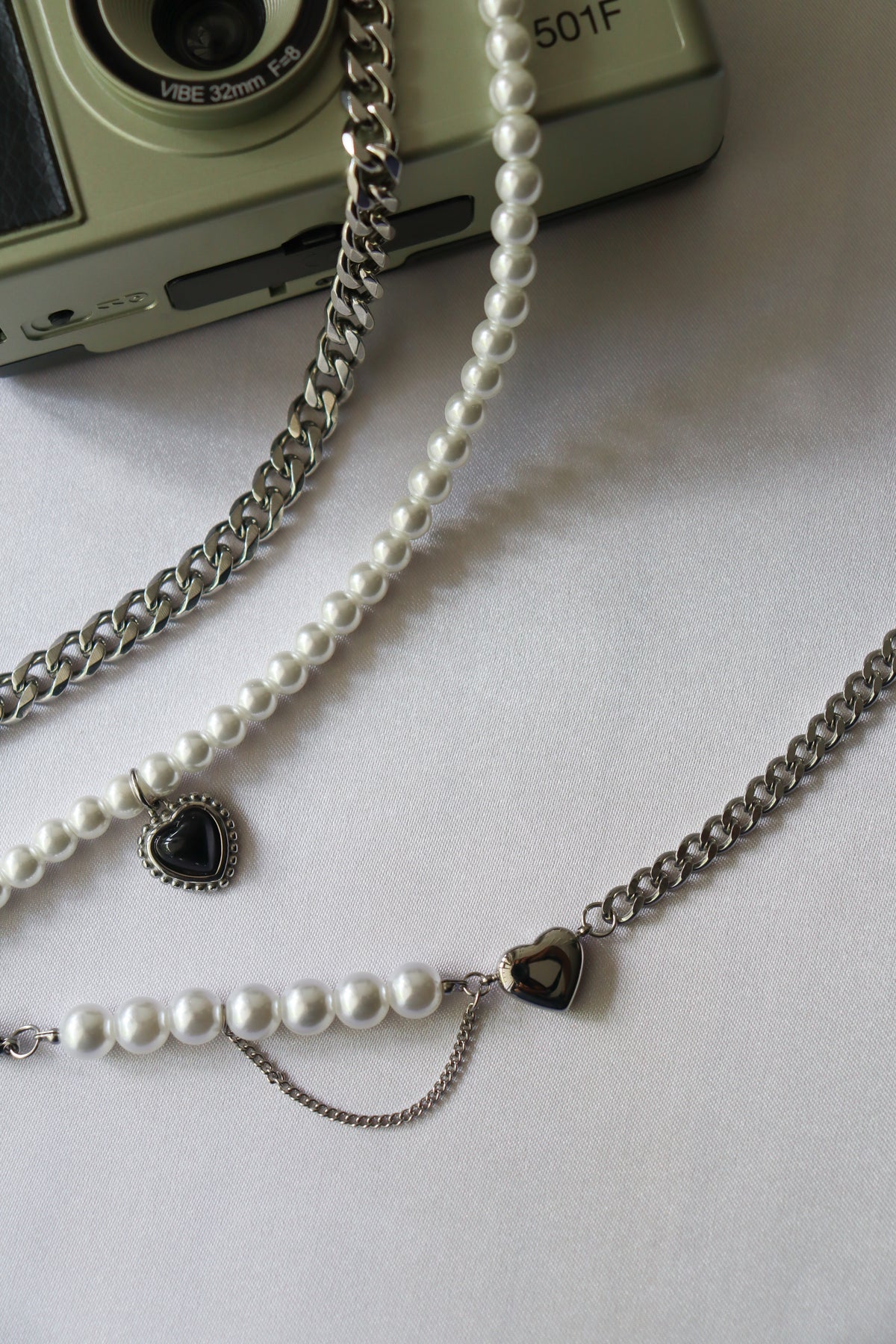 Duo black heart chain