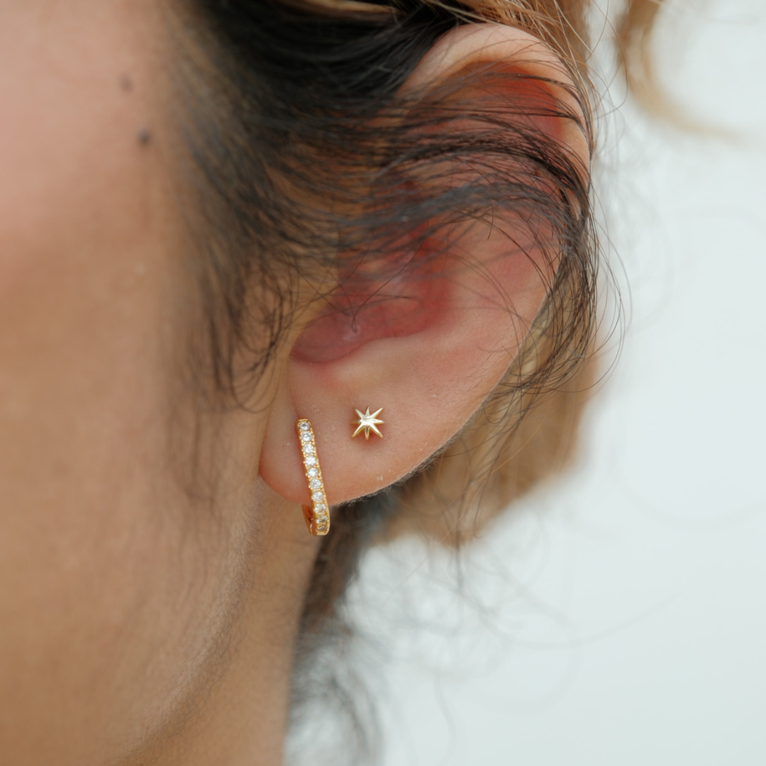 925 plain star studs