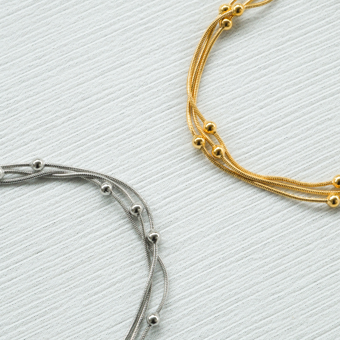 Triple bobble bracelet