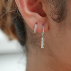 925 circle diamond hoops