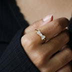 Crystal ribbon ring