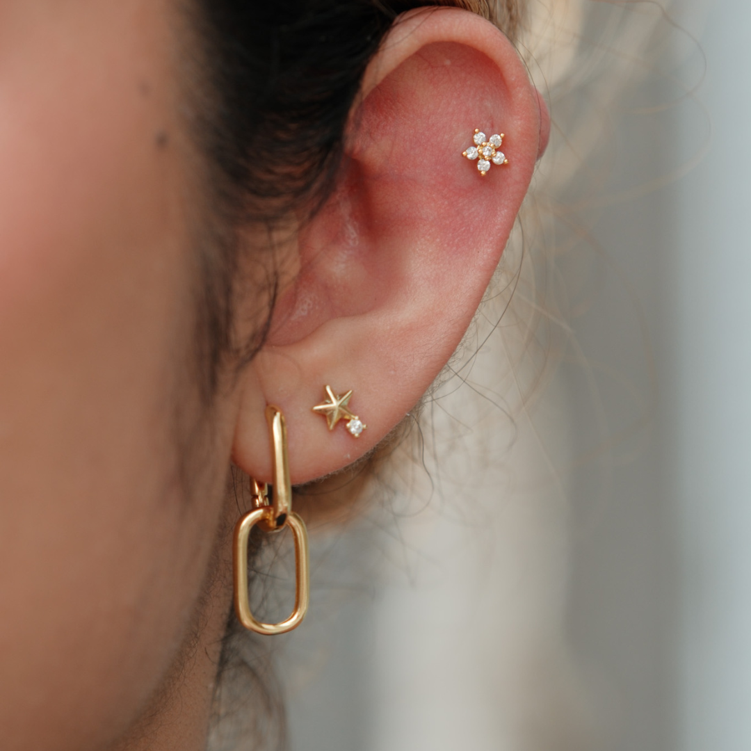 925 flora studs