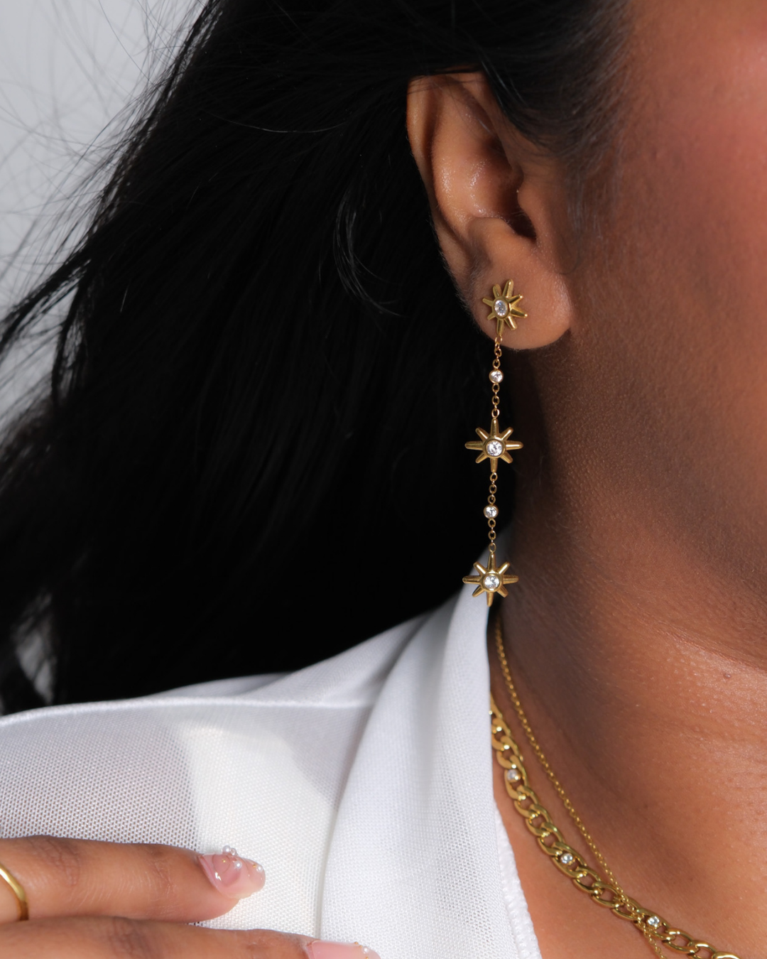 Stardust drop earrings