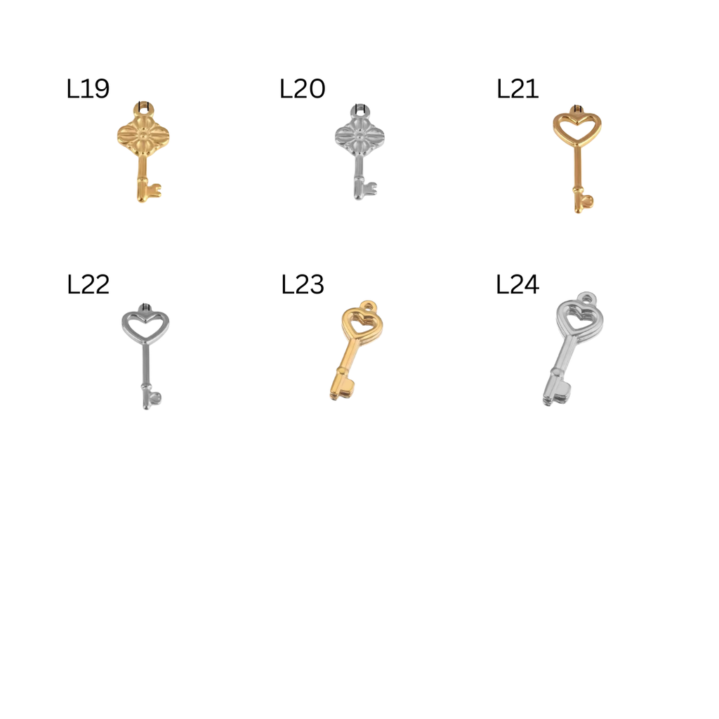 Lock and key charms
