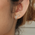 925 circle diamond hoops