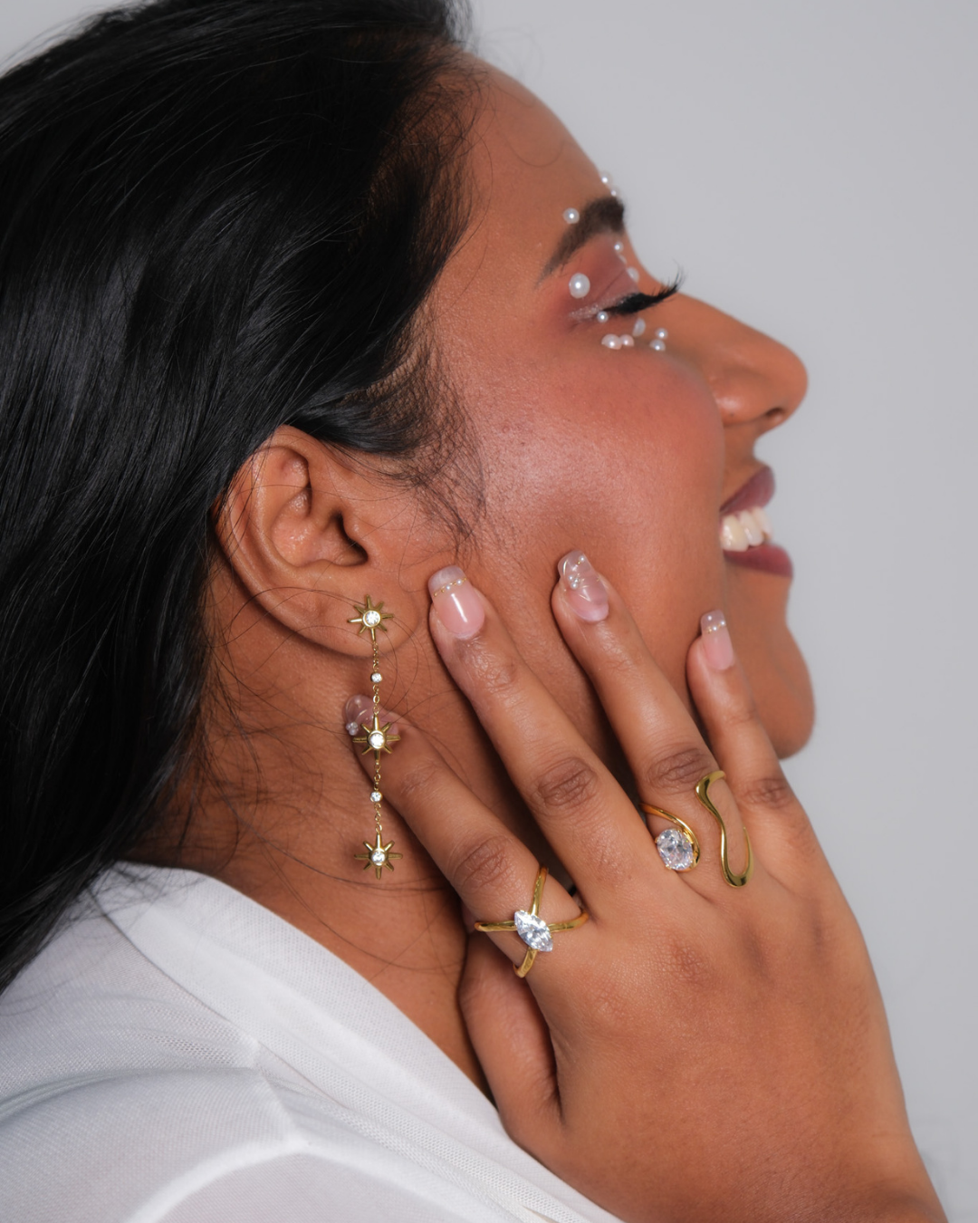 Stardust drop earrings