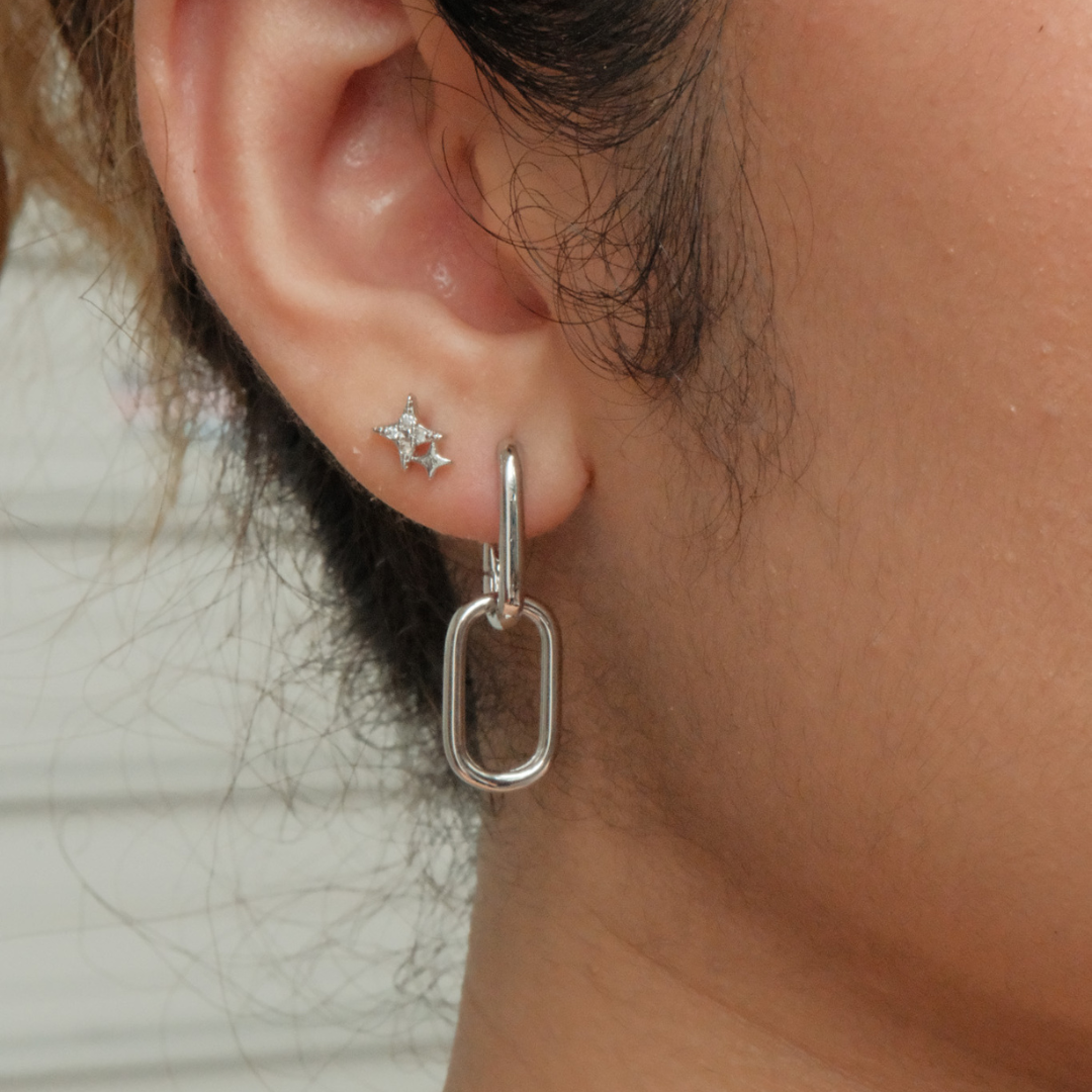 925 diamond star studs