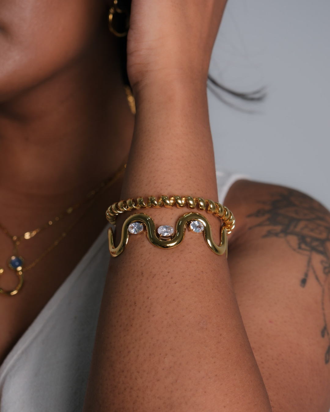 Lunar embrace bangle