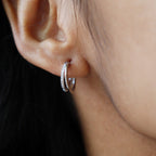 925 duo diamond hoops