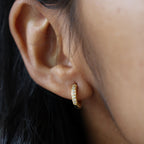 925 circle diamond hoops
