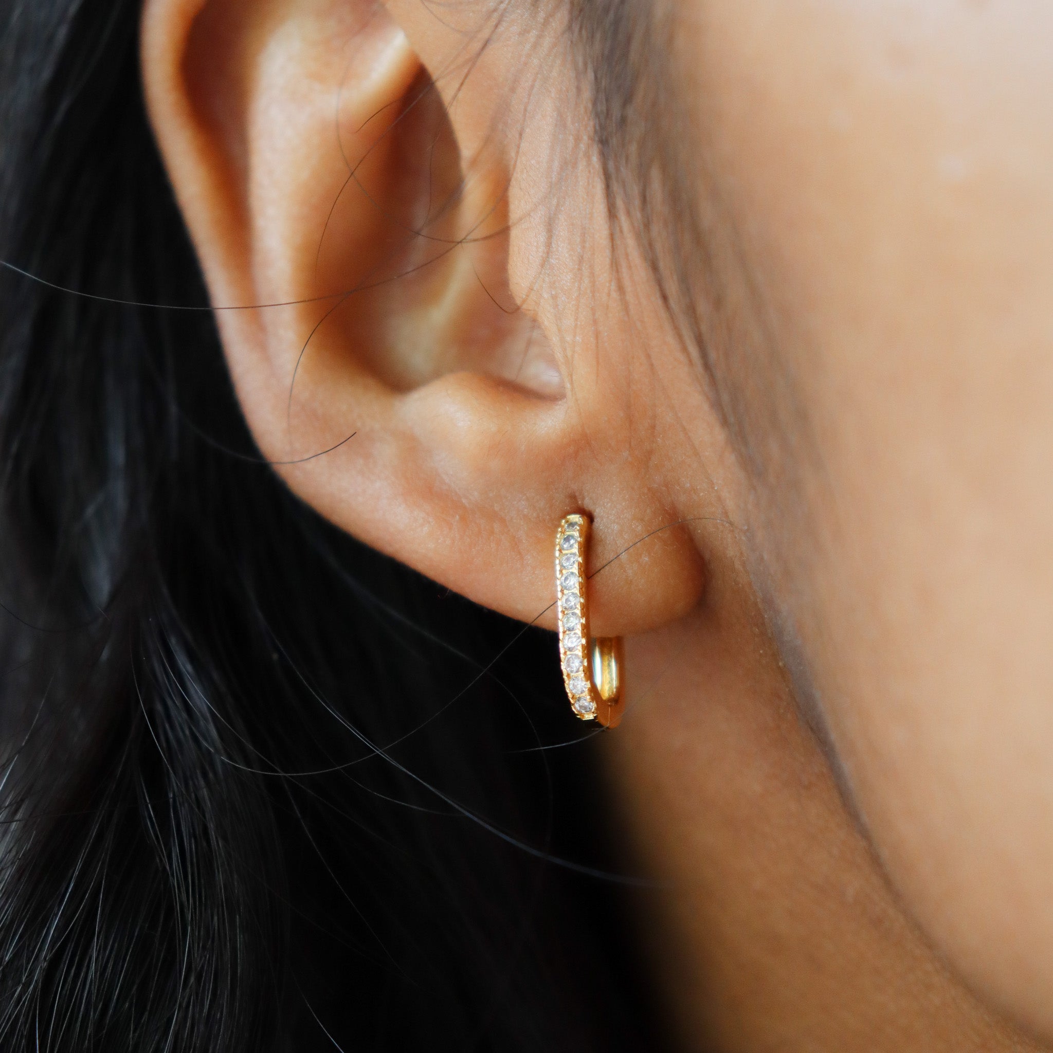 925 oval diamond hoops