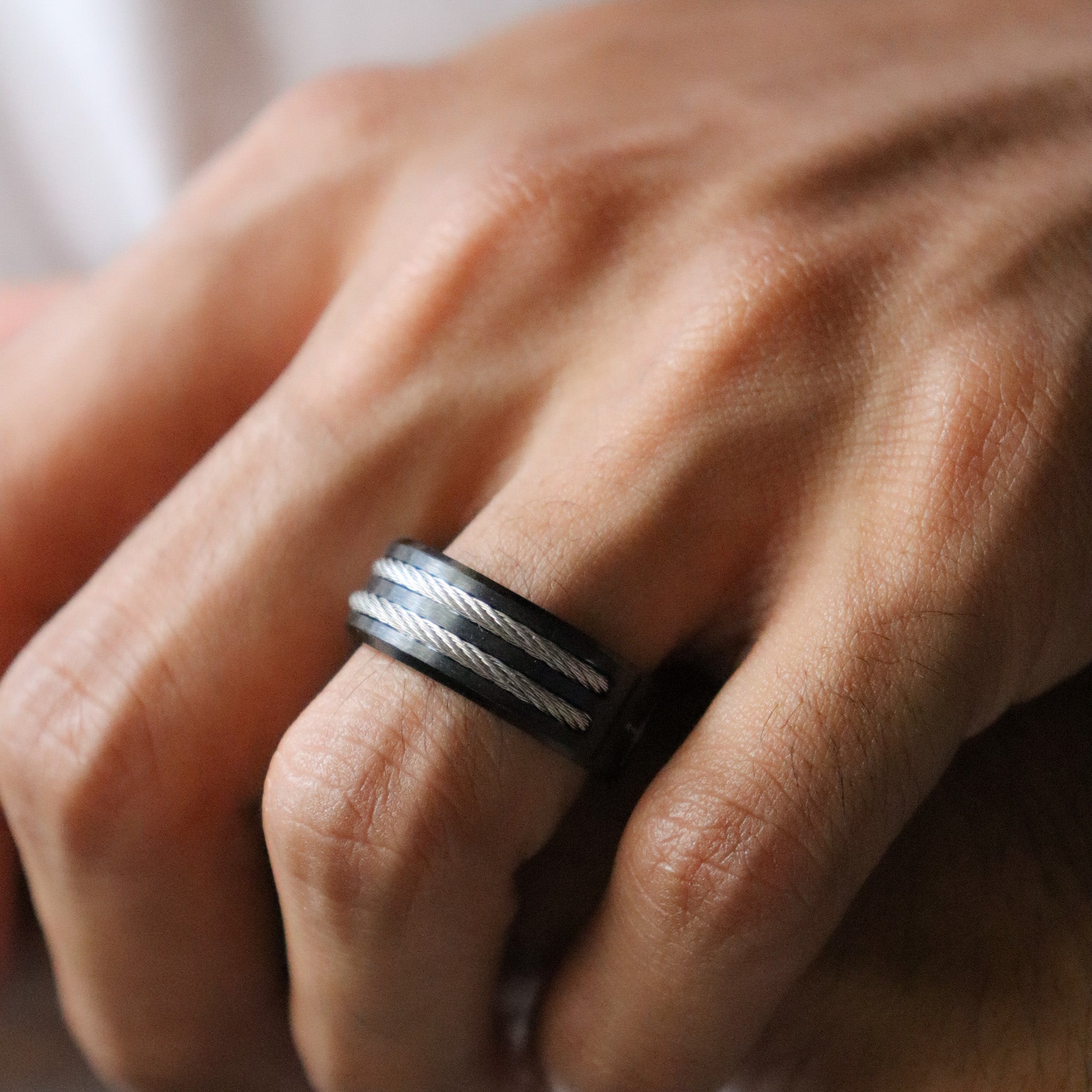 Black compass ring