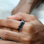 Black leather ring
