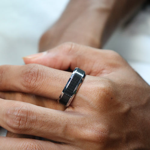 Black leather ring