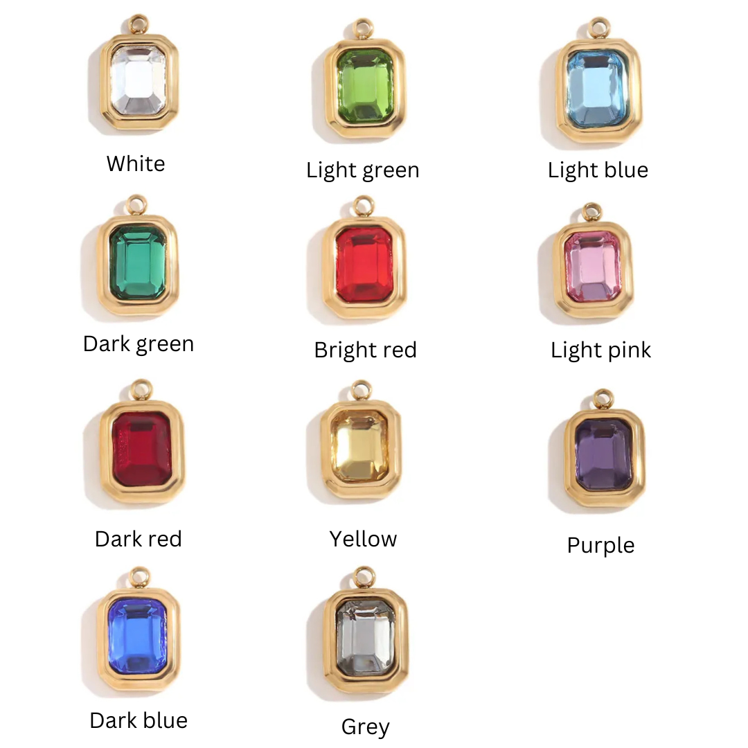 Rectangle gem charms