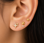 925 plain star studs