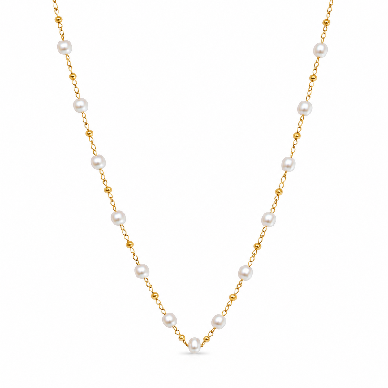 Gold pearl chain