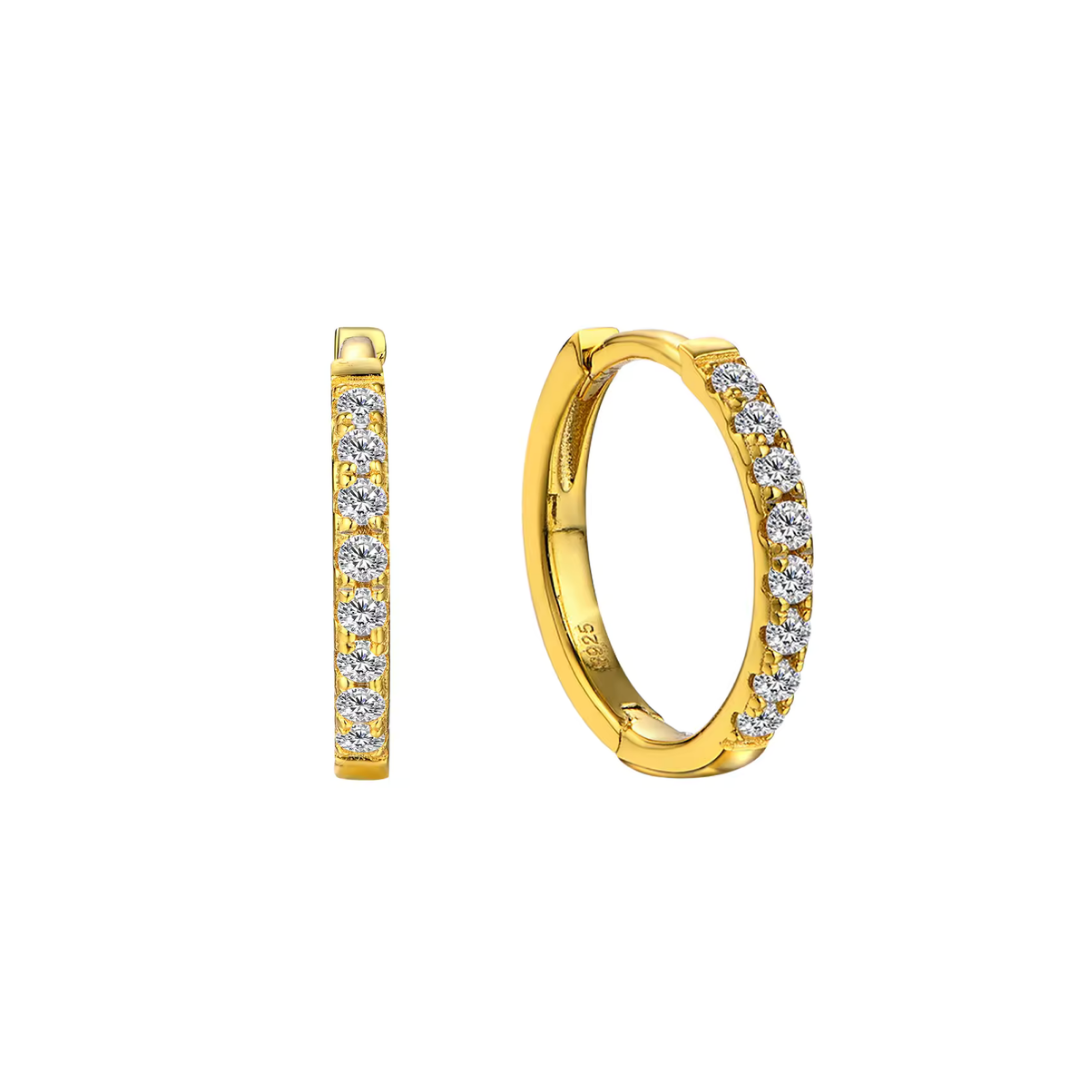 925 circle diamond hoops