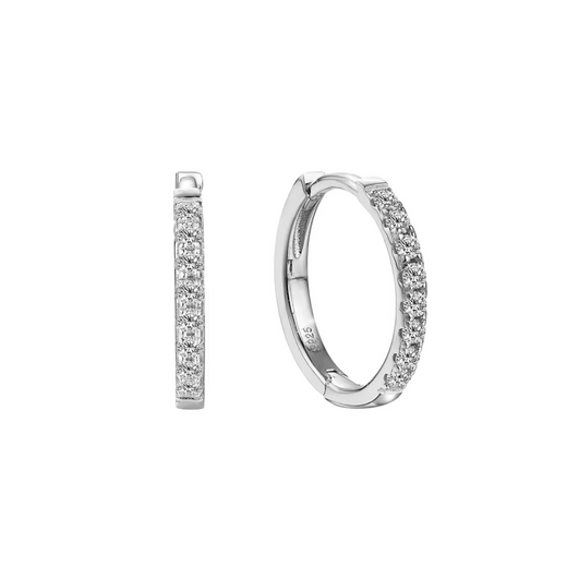925 circle diamond hoops