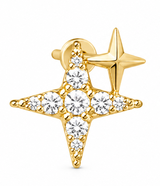 925 diamond star studs