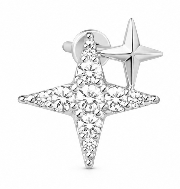 925 diamond star studs