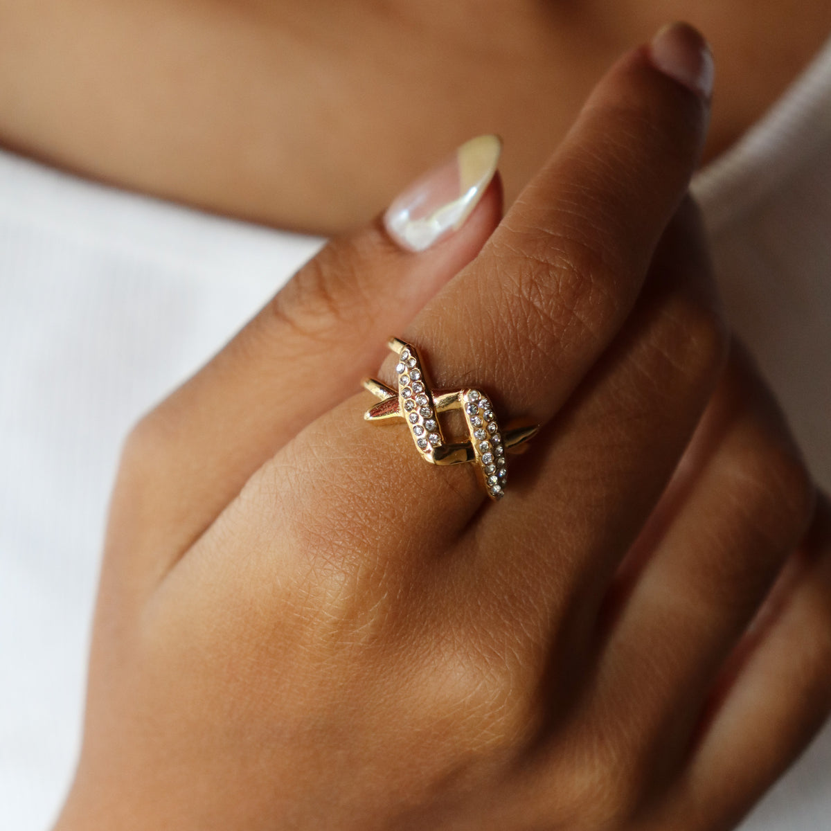 Diamond braid ring