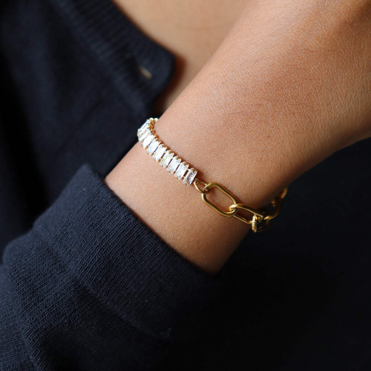 Diamond link bracelet