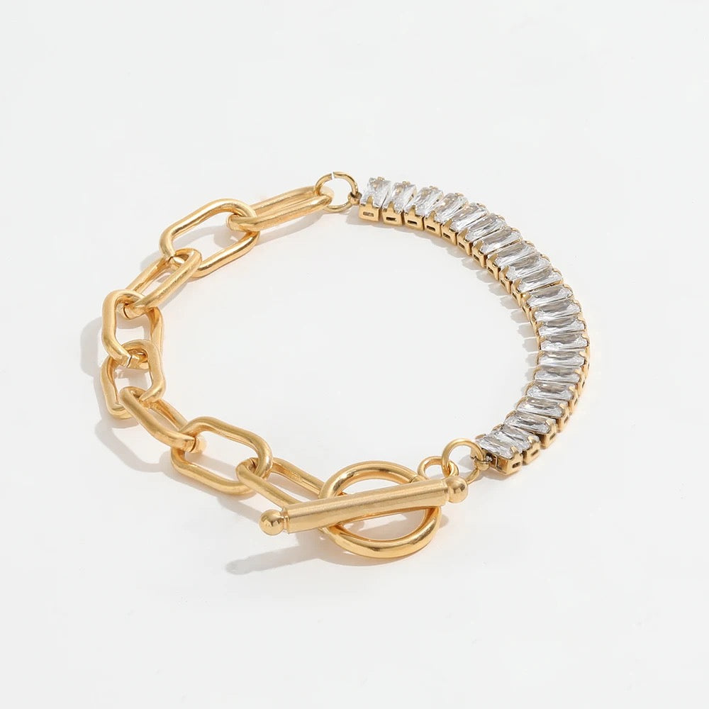 Diamond link bracelet