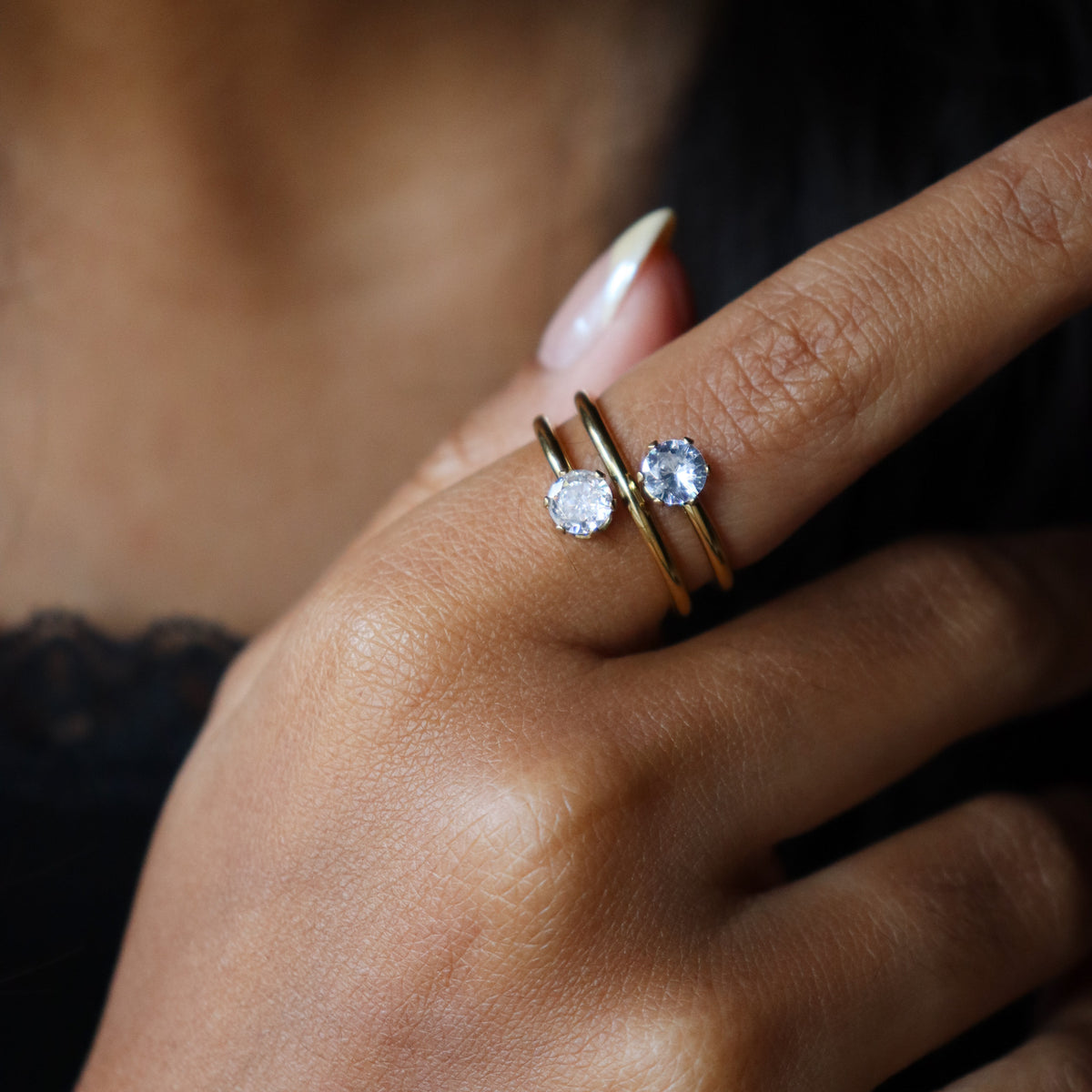 Diamond stack ring