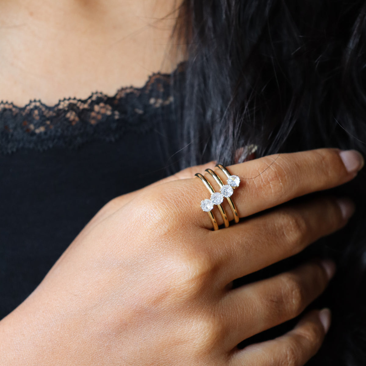 Diamond stack ring