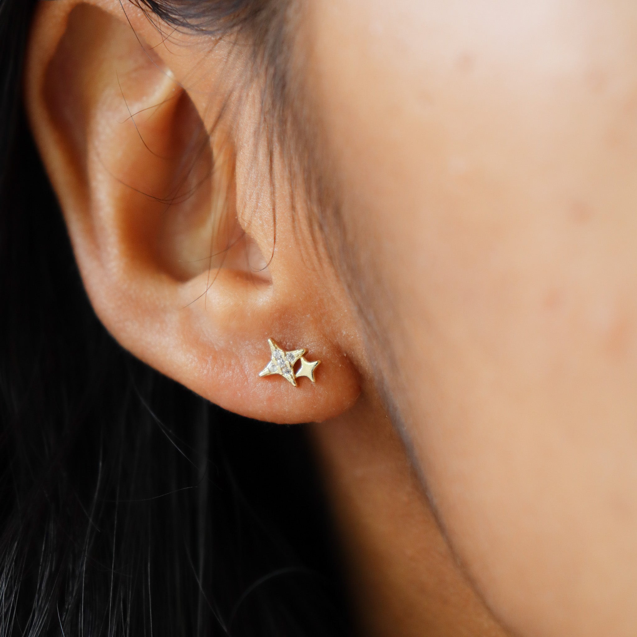 925 diamond star studs