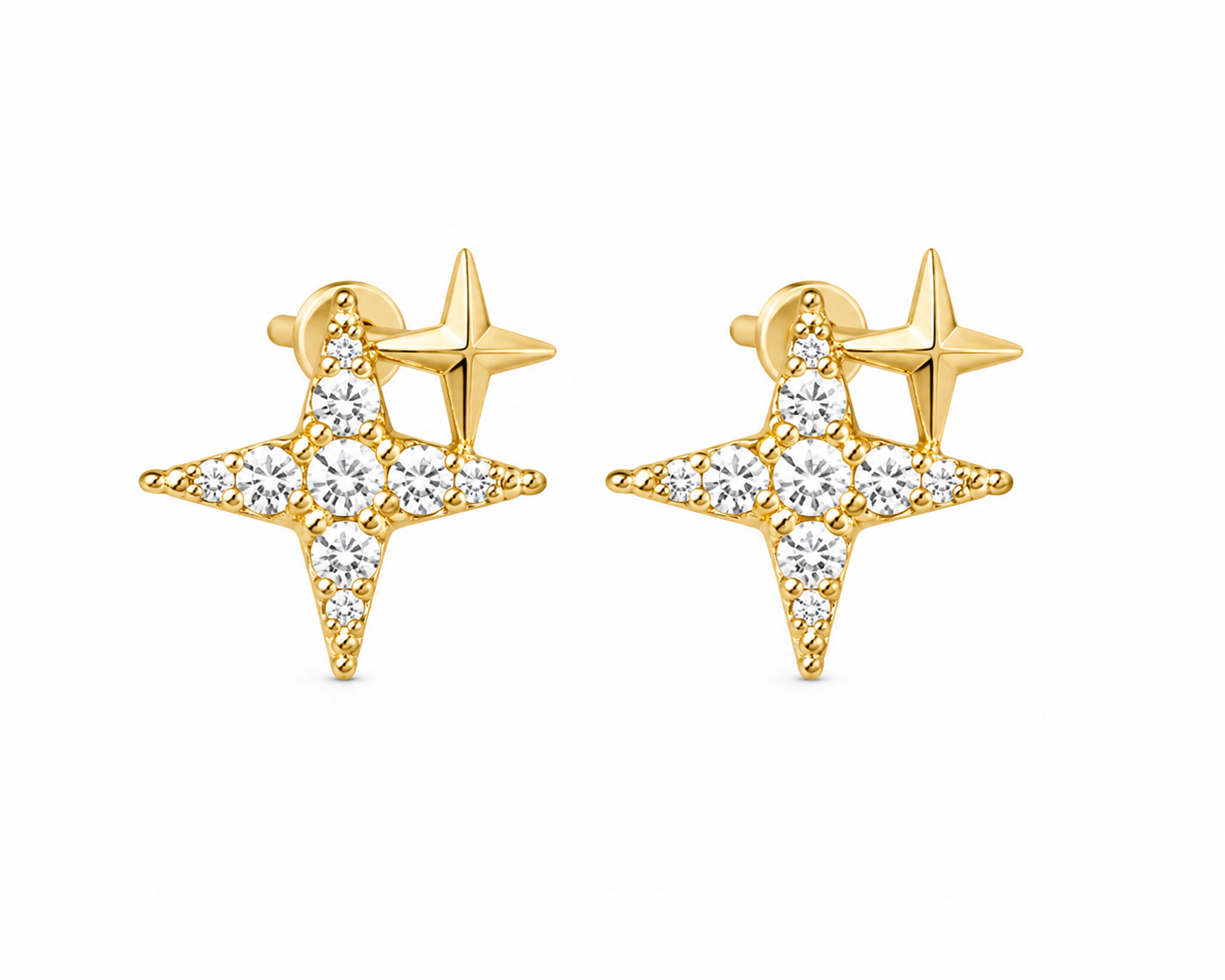 925 diamond star studs