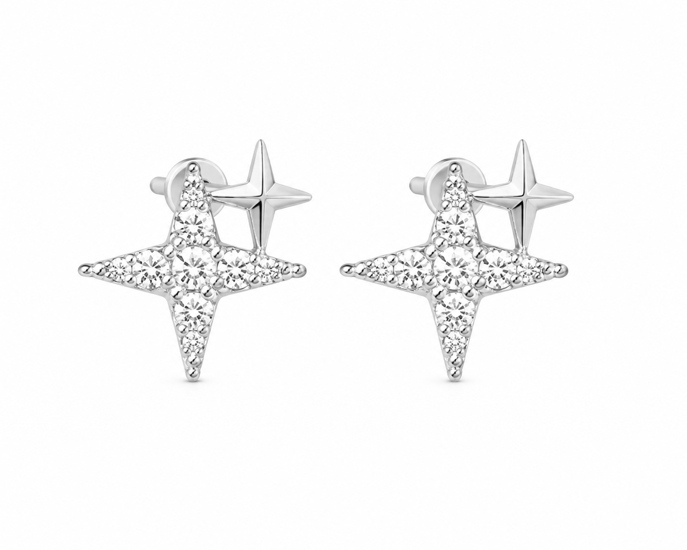 925 diamond star studs
