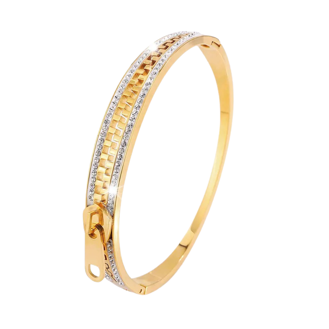 Diamond zipper bangle