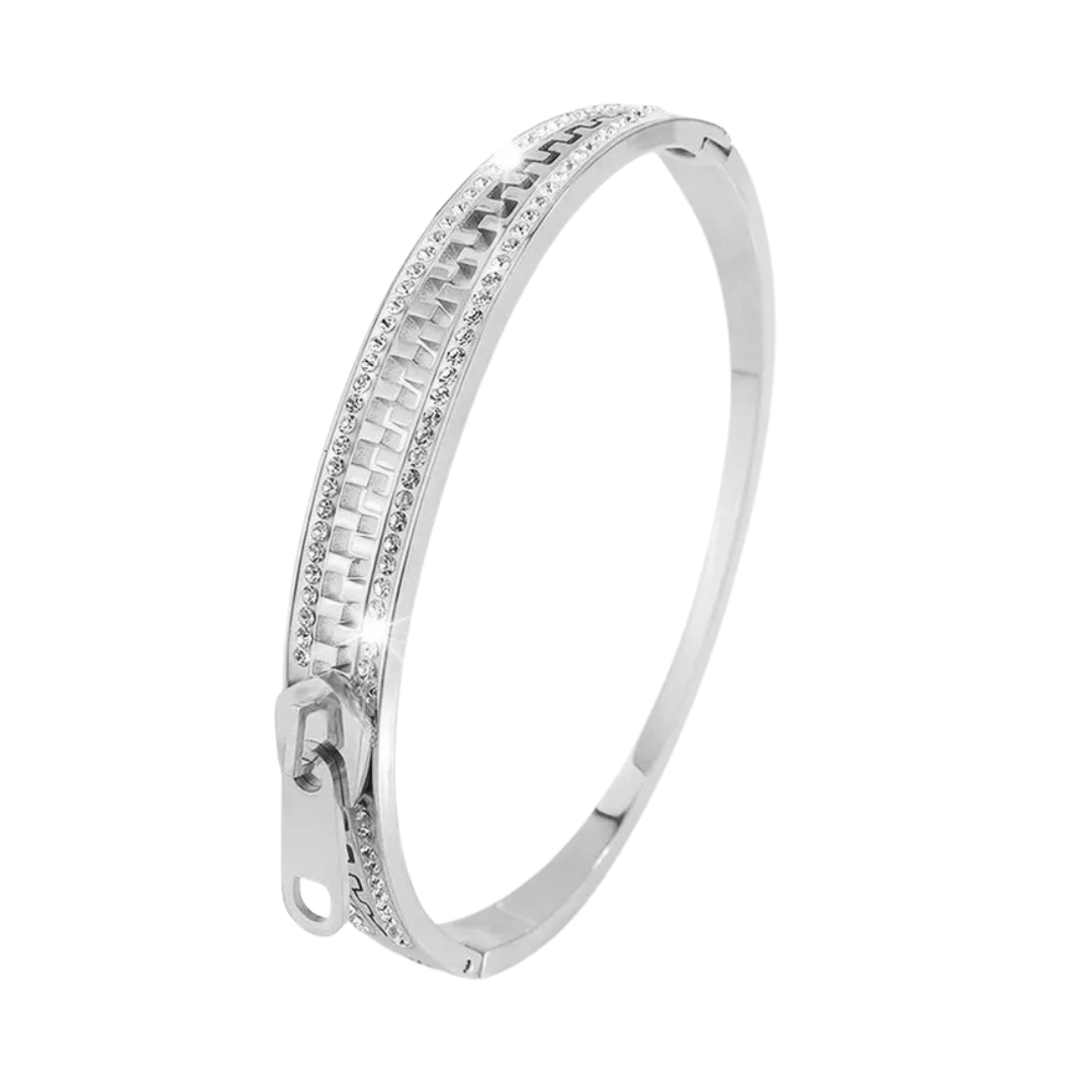 Diamond zipper bangle