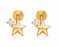 925 duo star studs