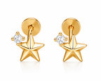 925 duo star studs