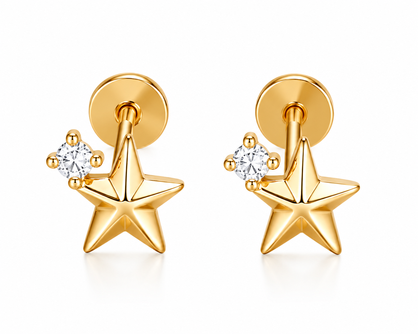 925 duo star studs