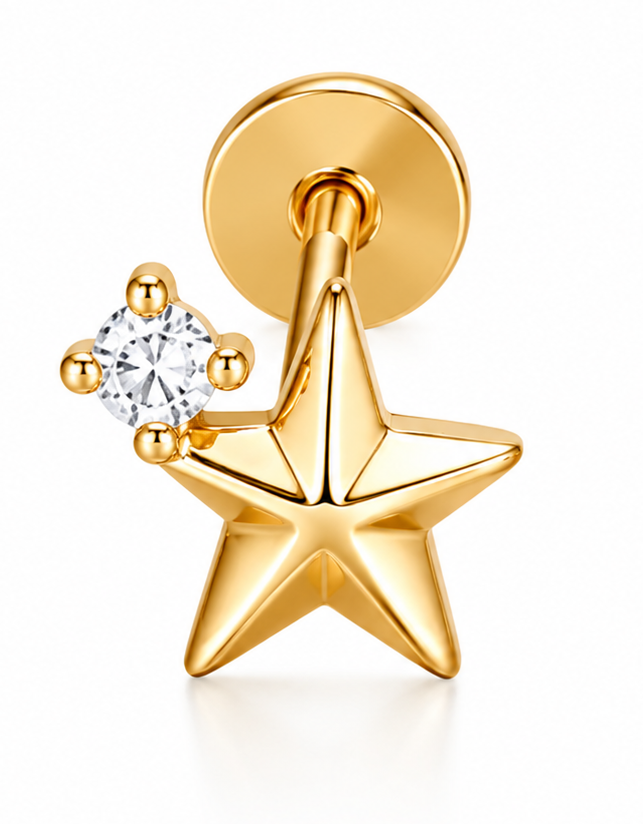 925 duo star studs