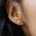925 duo star studs