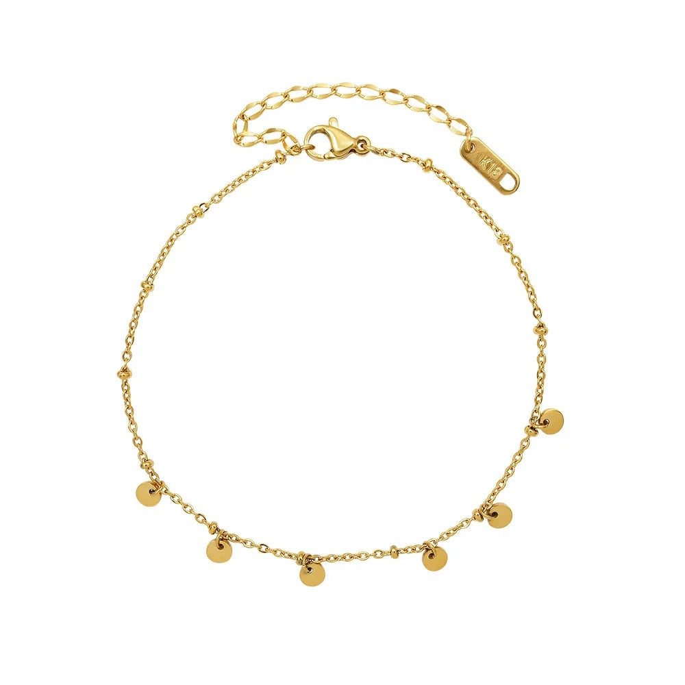 Flat disk anklet