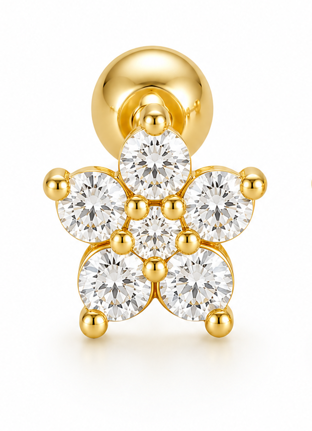 925 flora studs