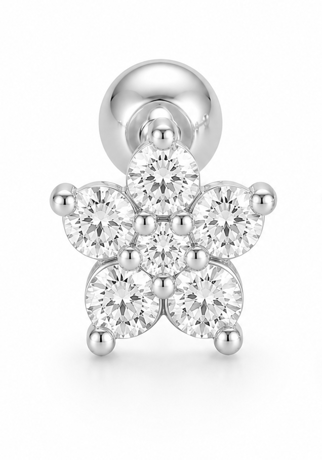 925 flora studs