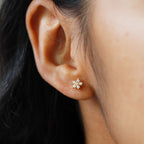 925 flora studs