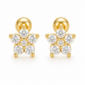 925 flora studs