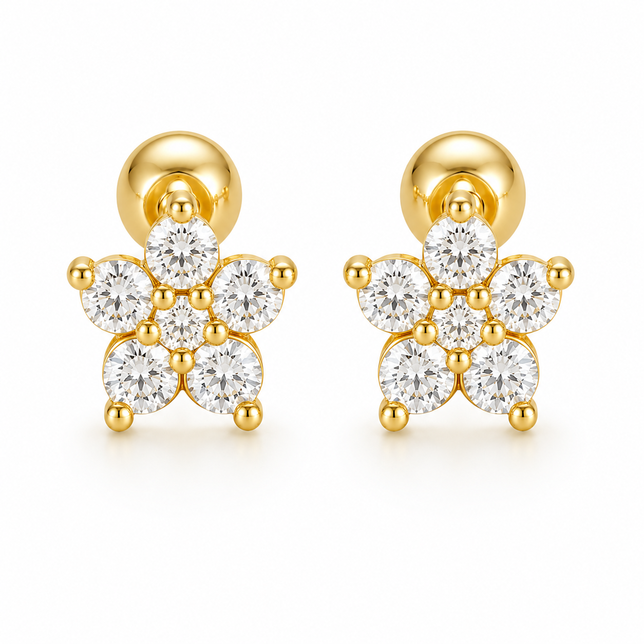 925 flora studs