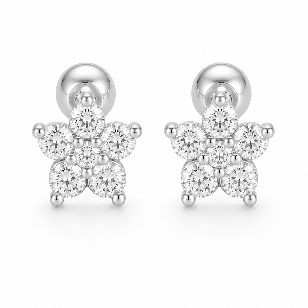 925 flora studs
