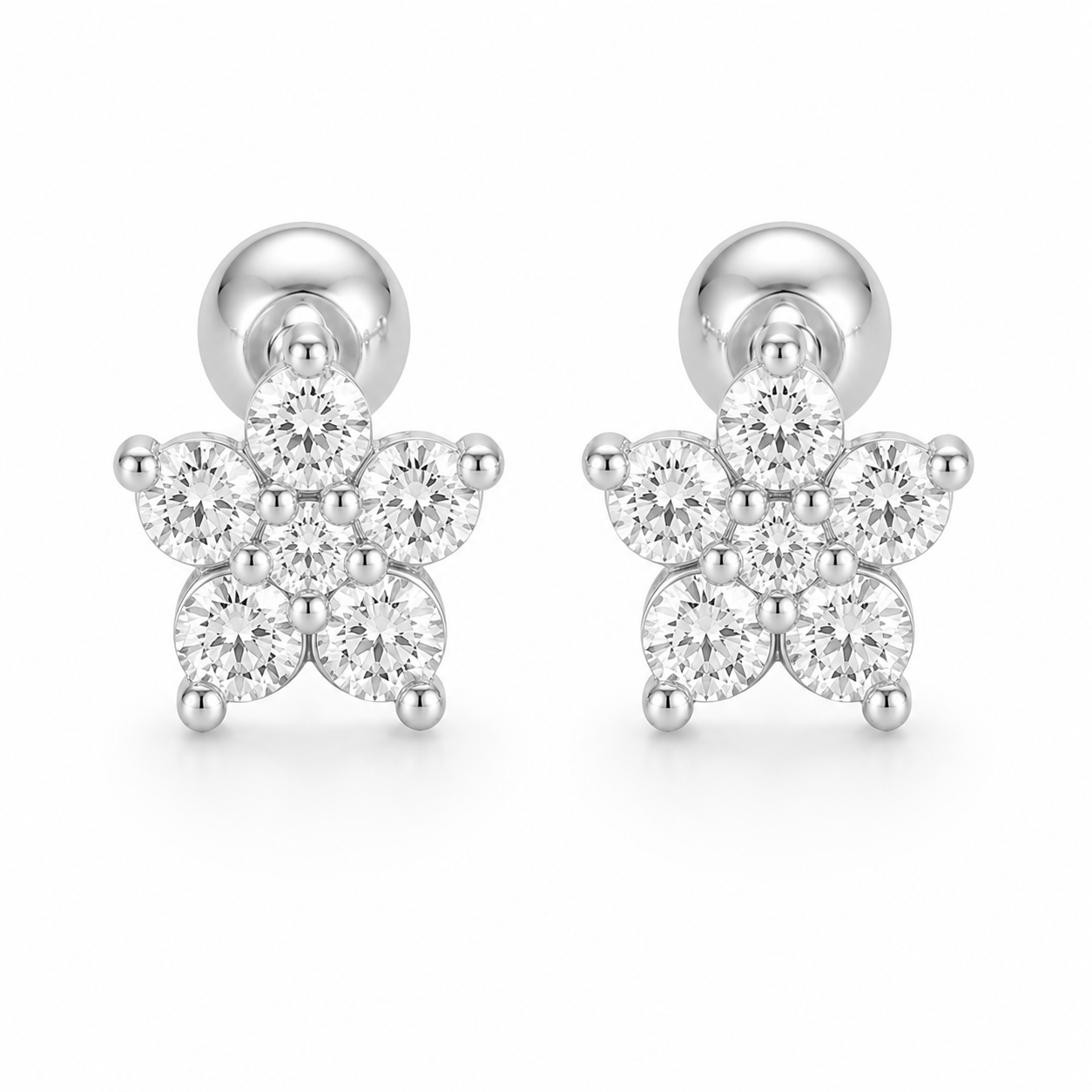 925 flora studs