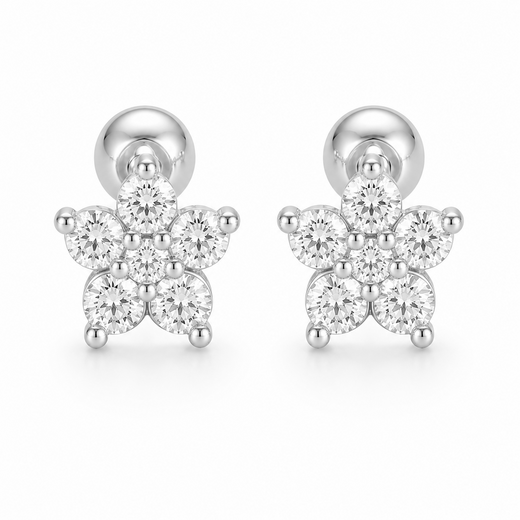 925 flora studs